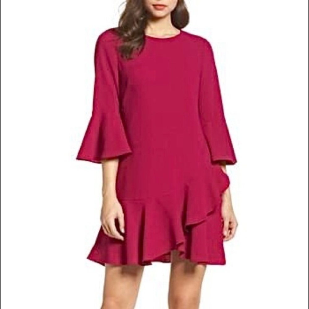 Eliza J Fit & Flare Dress | Magenta | NEW W. TAGS